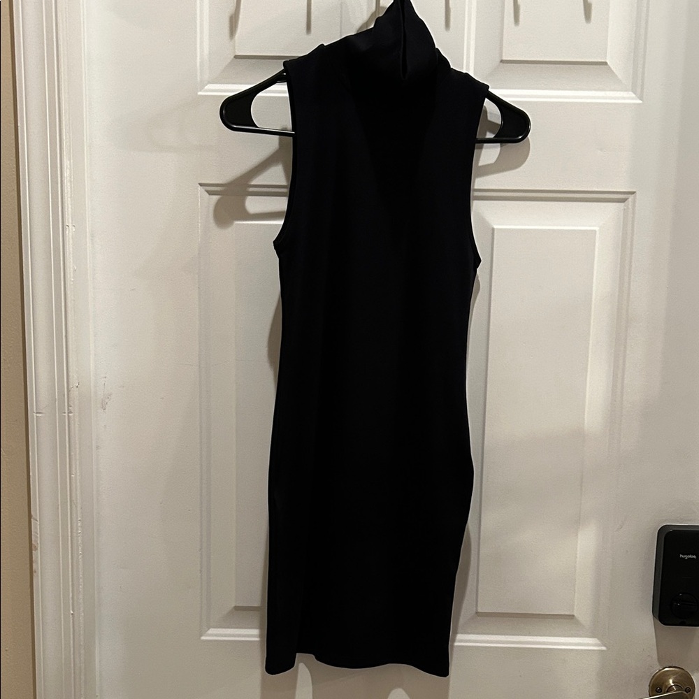 Zara Black Sleeveless Mini Dress turtleneck